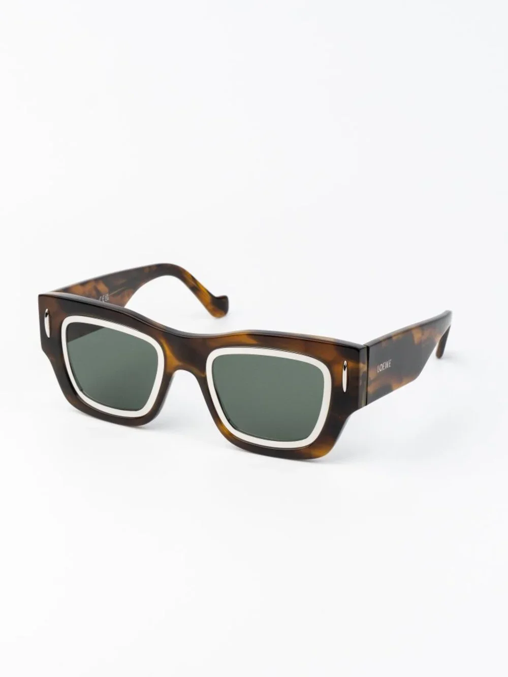 Loewe Women Sunglasses Havana Green Square LW40168I 52N NEW AUTHENTIC